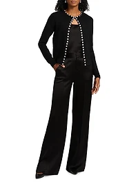 Embellished Crewneck Cardigan