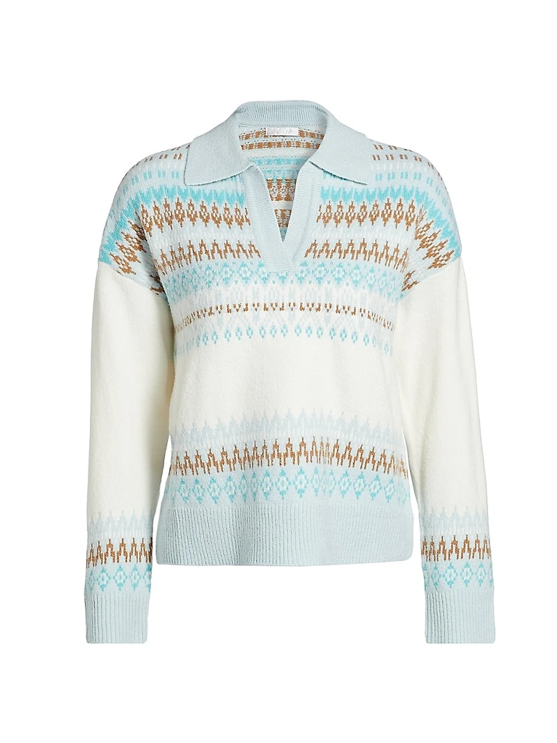Fair Isle-Style Johnny-Collar Sweater