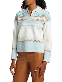 Fair Isle-Style Johnny-Collar Sweater