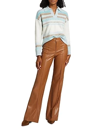 Fair Isle-Style Johnny-Collar Sweater