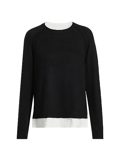 Layered Two-Tone Knit Top