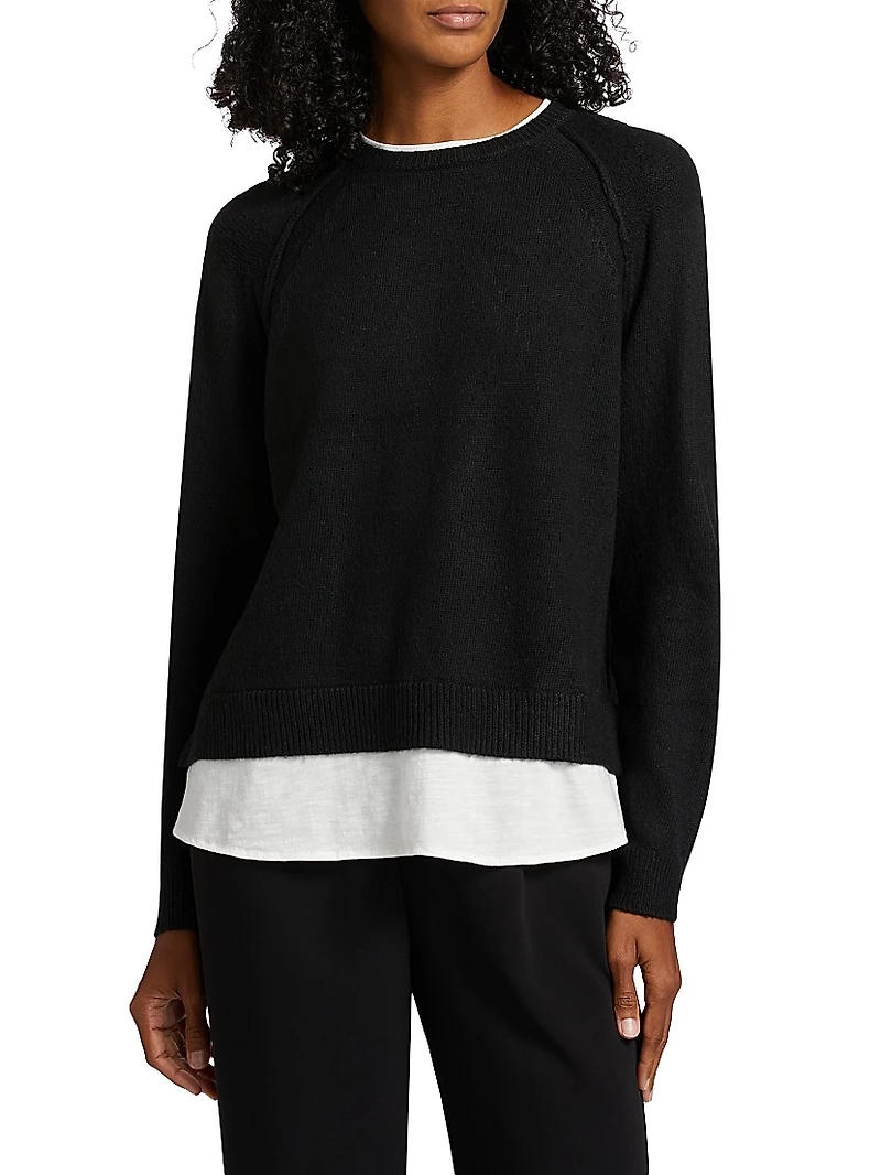 Layered Two-Tone Knit Top