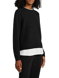 Layered Two-Tone Knit Top