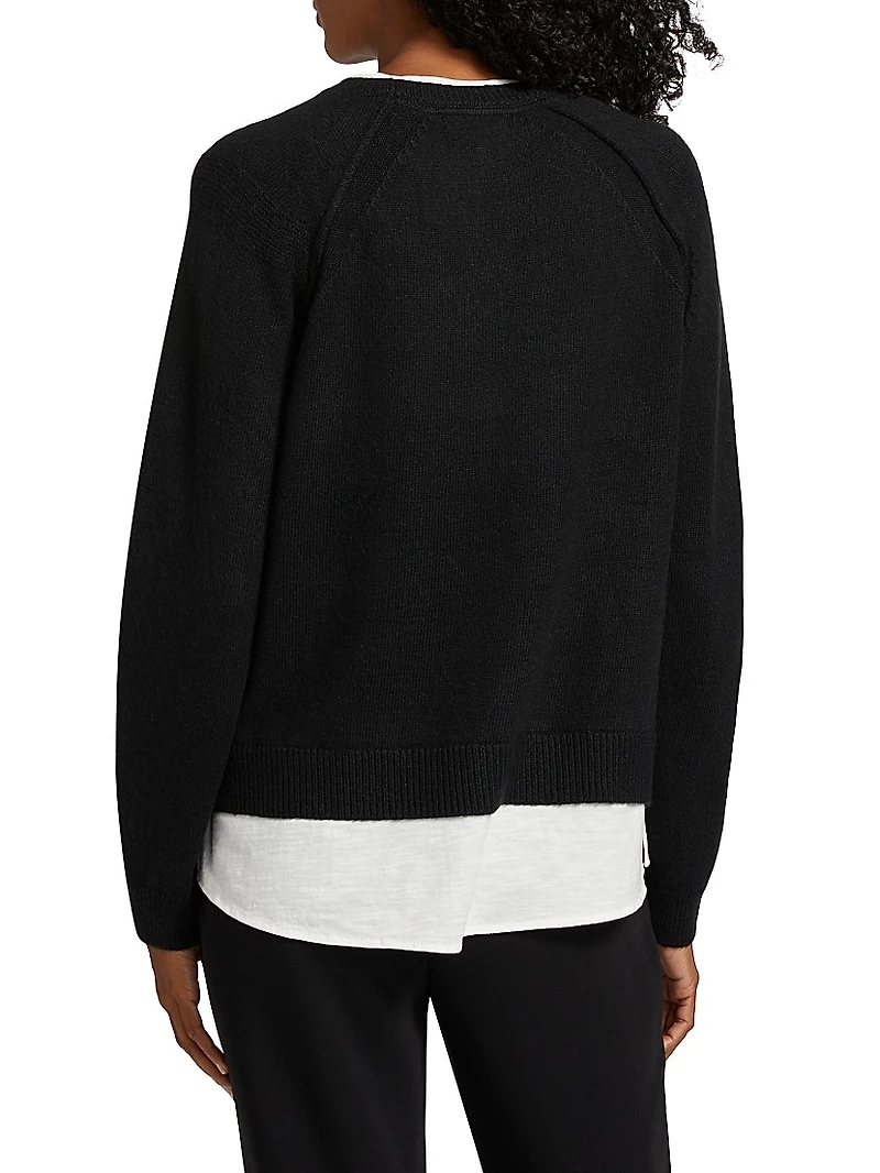 Layered Two-Tone Knit Top
