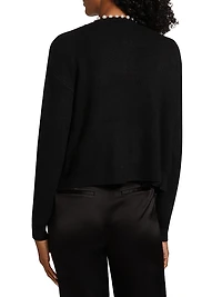 Imitation Pearl-Trim Cardigan