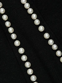 Imitation Pearl-Trim Cardigan