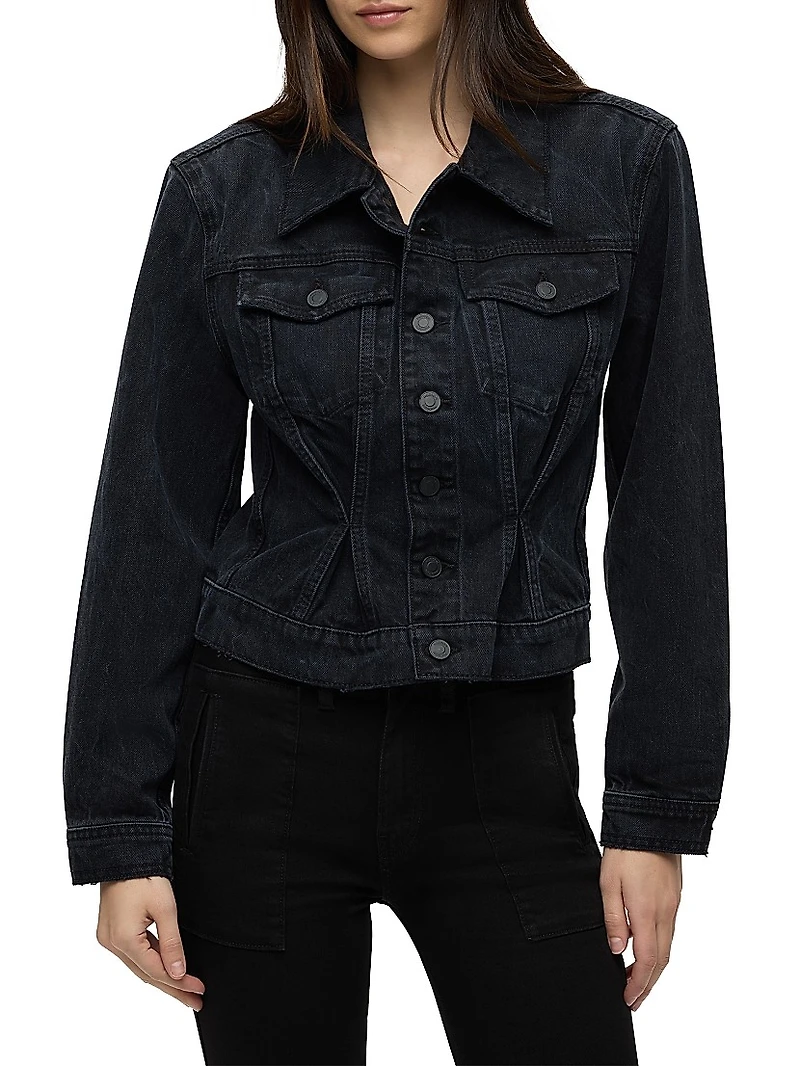 Denim Cinched-Waist Jacket
