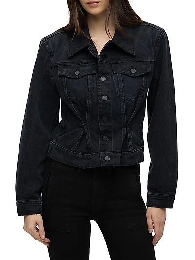 Denim Cinched-Waist Jacket