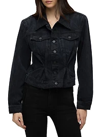 Denim Cinched-Waist Jacket