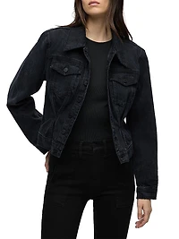 Denim Cinched-Waist Jacket