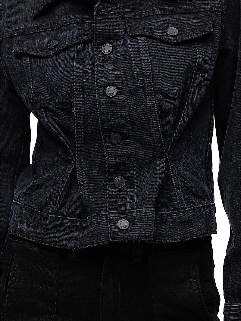 Denim Cinched-Waist Jacket