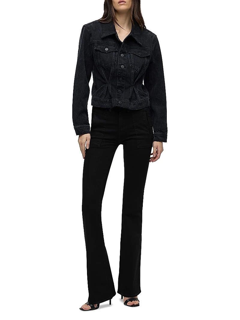 Denim Cinched-Waist Jacket
