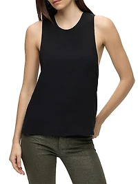 Jersey Twist Back Crewneck Tank