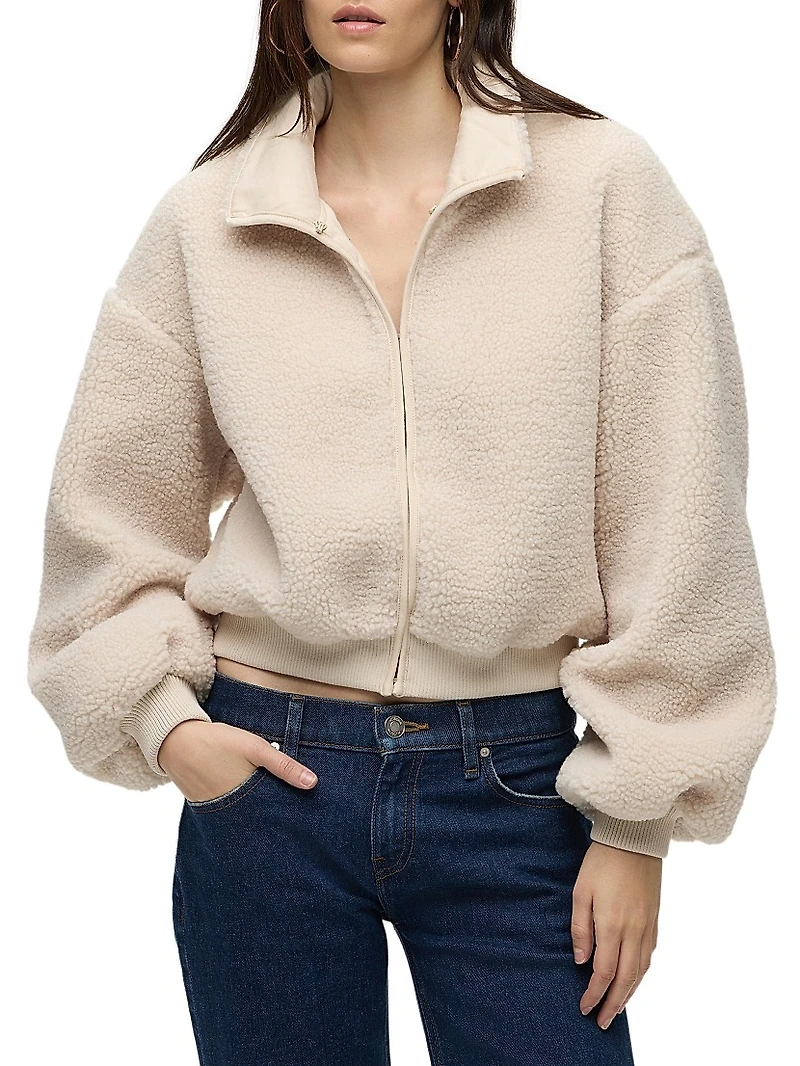 Faux-Shearling Zip-Up Jacket