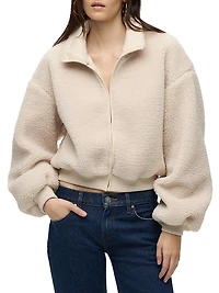 Faux-Shearling Zip-Up Jacket
