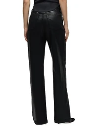Jodie Coated-Denim High-Rise Wide-Leg Jeans