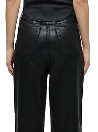 Jodie Coated-Denim High-Rise Wide-Leg Jeans