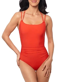 Solids Sigourney Shirred One-Piece Swimsuit