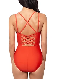 Solids Sigourney Shirred One-Piece Swimsuit