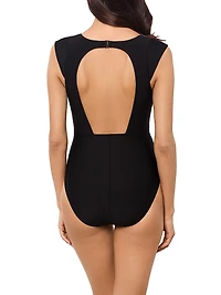 Solids Dash Plunging V-Neck One-Piece Swimsuit