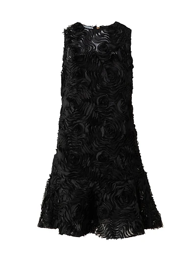 Carnation Appliqué A-line Cocktail Dress