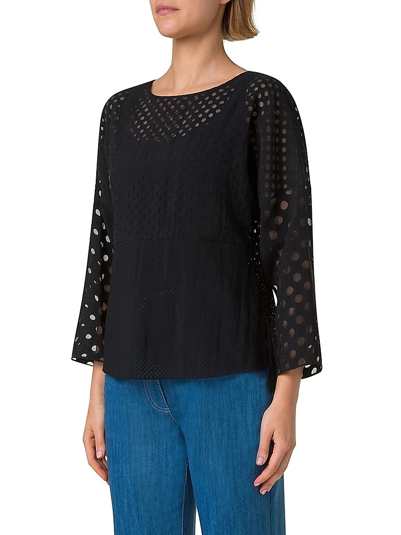 Polka Dot Organzino Blouse