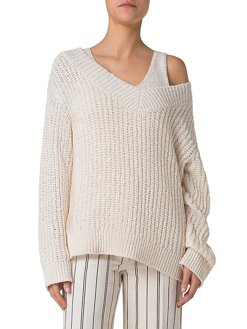 Summer Tweed-Knit Sweater