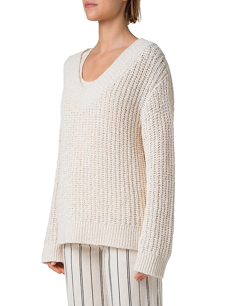 Summer Tweed-Knit Sweater