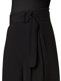 Belted Pleated Bermuda Shorts