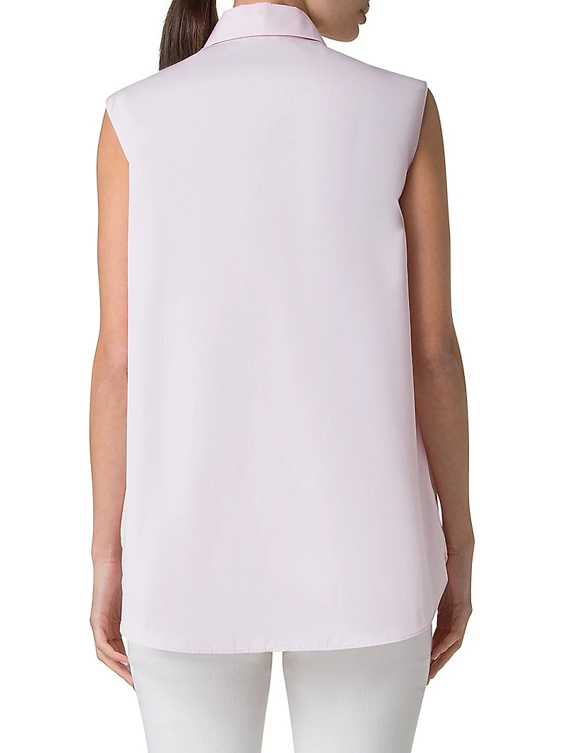 Carnation Appliqué Poplin Blouse