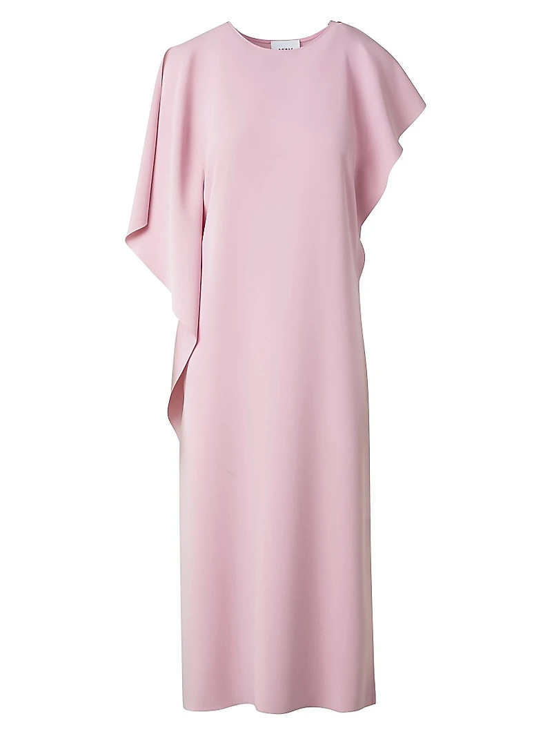 Off-Shoulder Drape Midi-Dress