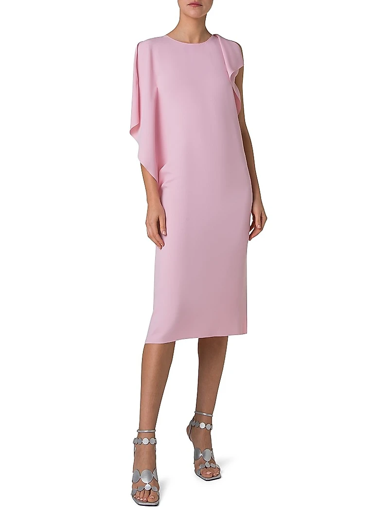 Off-Shoulder Drape Midi-Dress