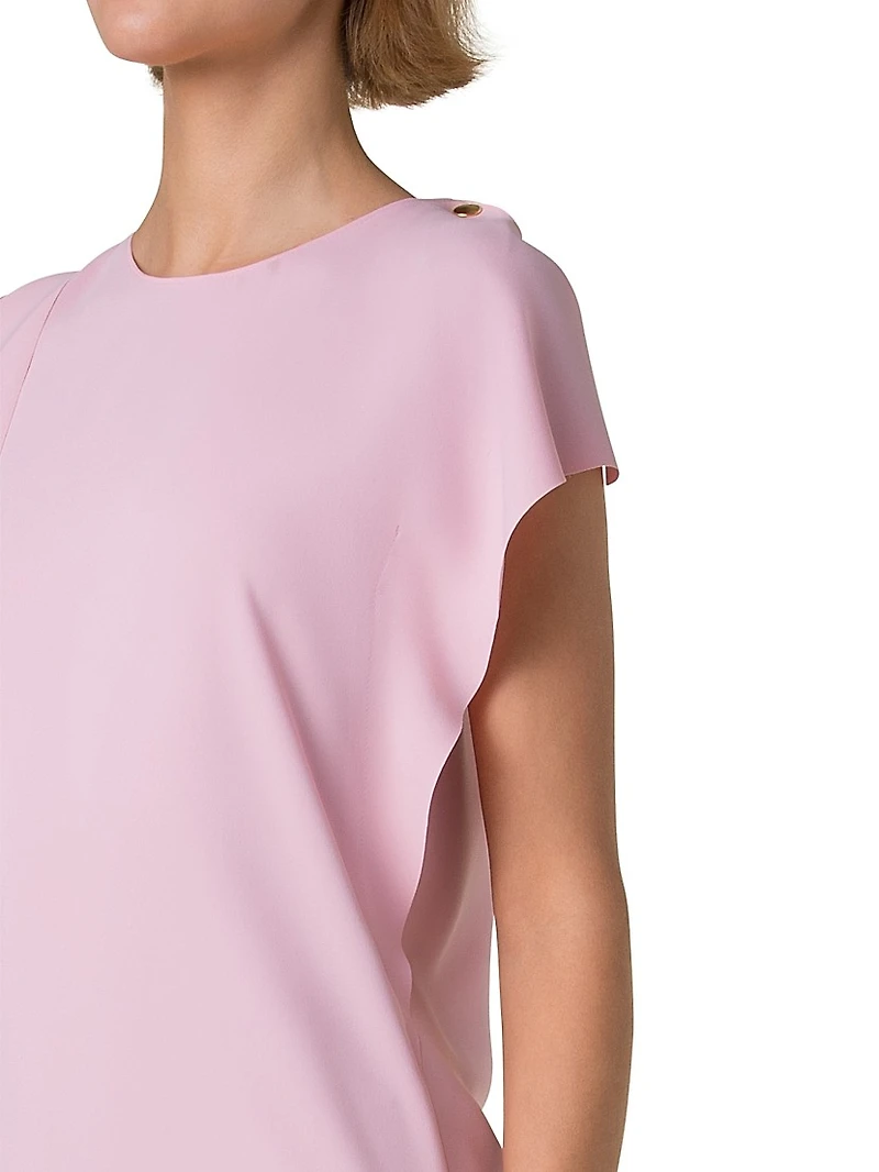 Off-Shoulder Drape Midi-Dress