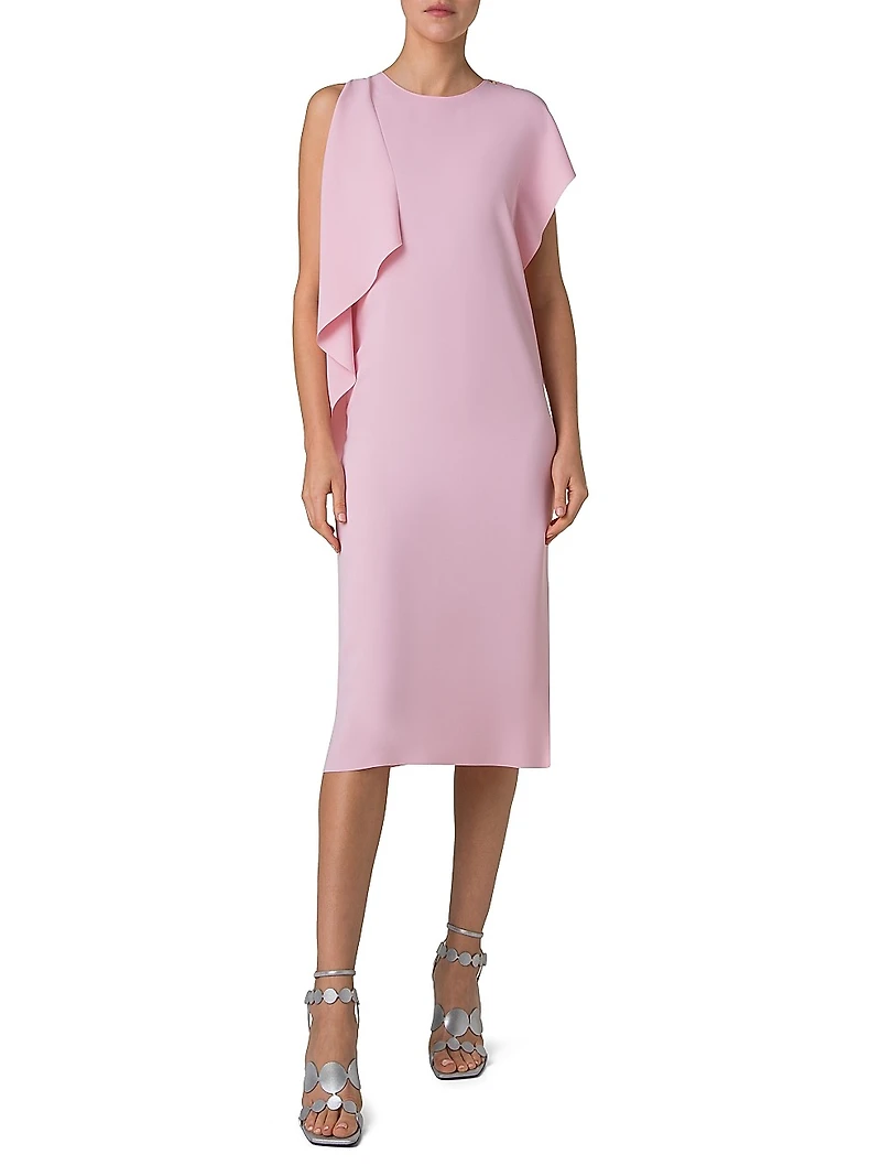 Off-Shoulder Drape Midi-Dress