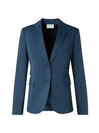 Stretch Cotton Two-Button Blazer