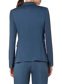 Stretch Cotton Two-Button Blazer