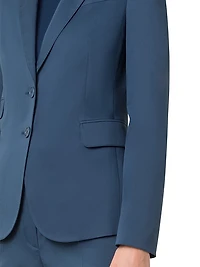 Stretch Cotton Two-Button Blazer