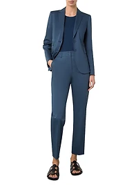 Stretch Cotton Two-Button Blazer