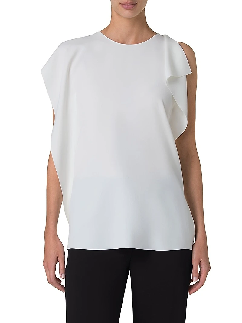 Sleeveless Ruffled Tank Blouse