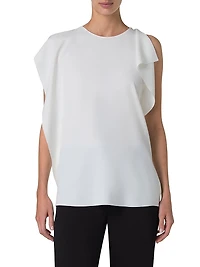 Sleeveless Ruffled Tank Blouse