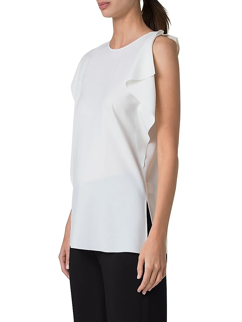 Sleeveless Ruffled Tank Blouse