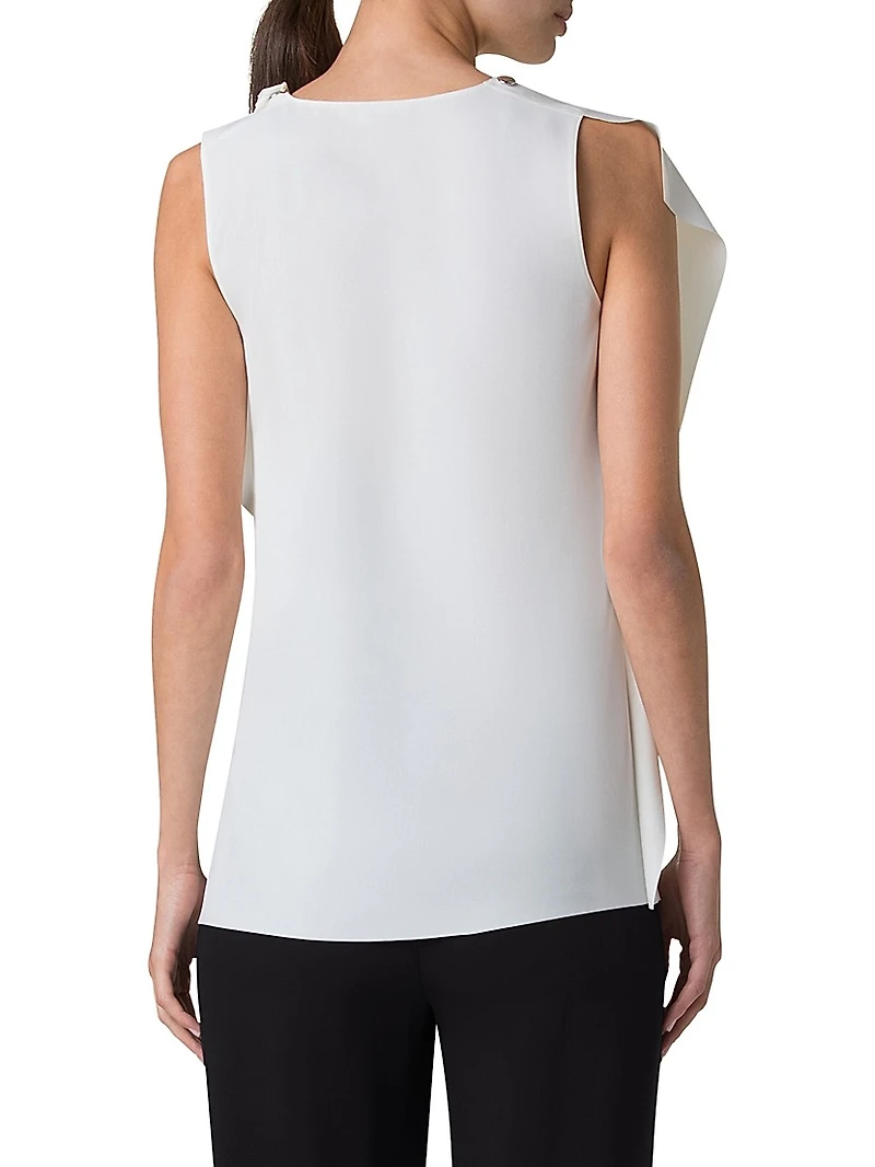 Sleeveless Ruffled Tank Blouse