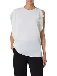 Sleeveless Ruffled Tank Blouse