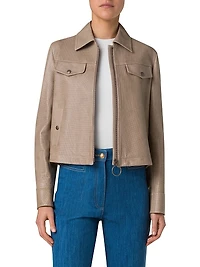 Pin Dot Leather Jacket