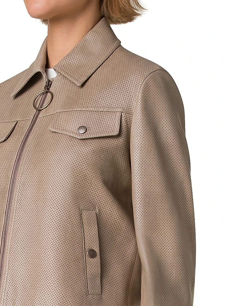 Pin Dot Leather Jacket