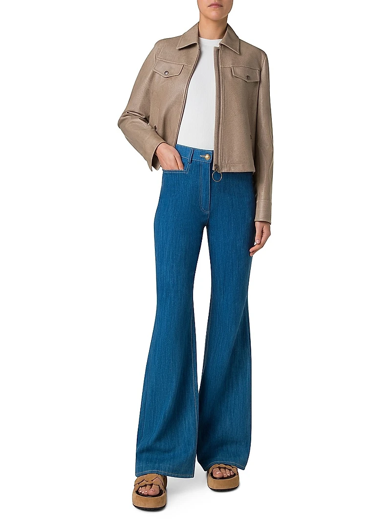 Pin Dot Leather Jacket