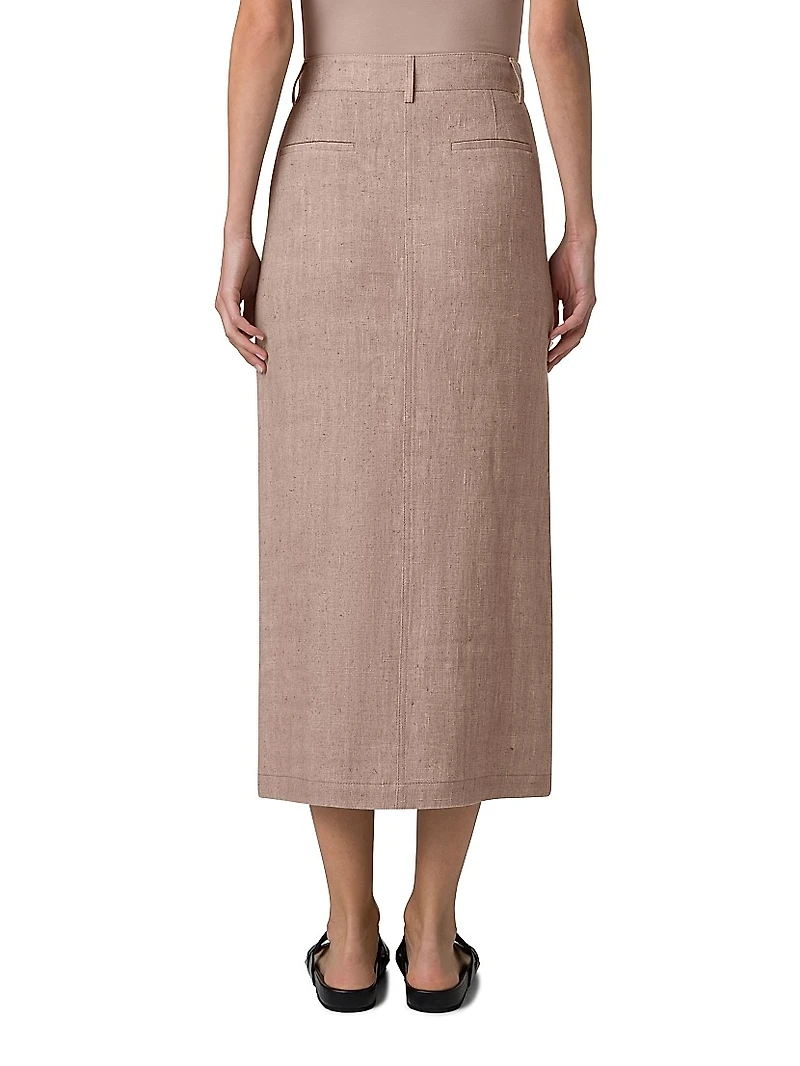 Pencil Linen Maxi Skirt