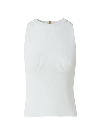 Rib-Knit Sleeveless Body-Con Knit Top