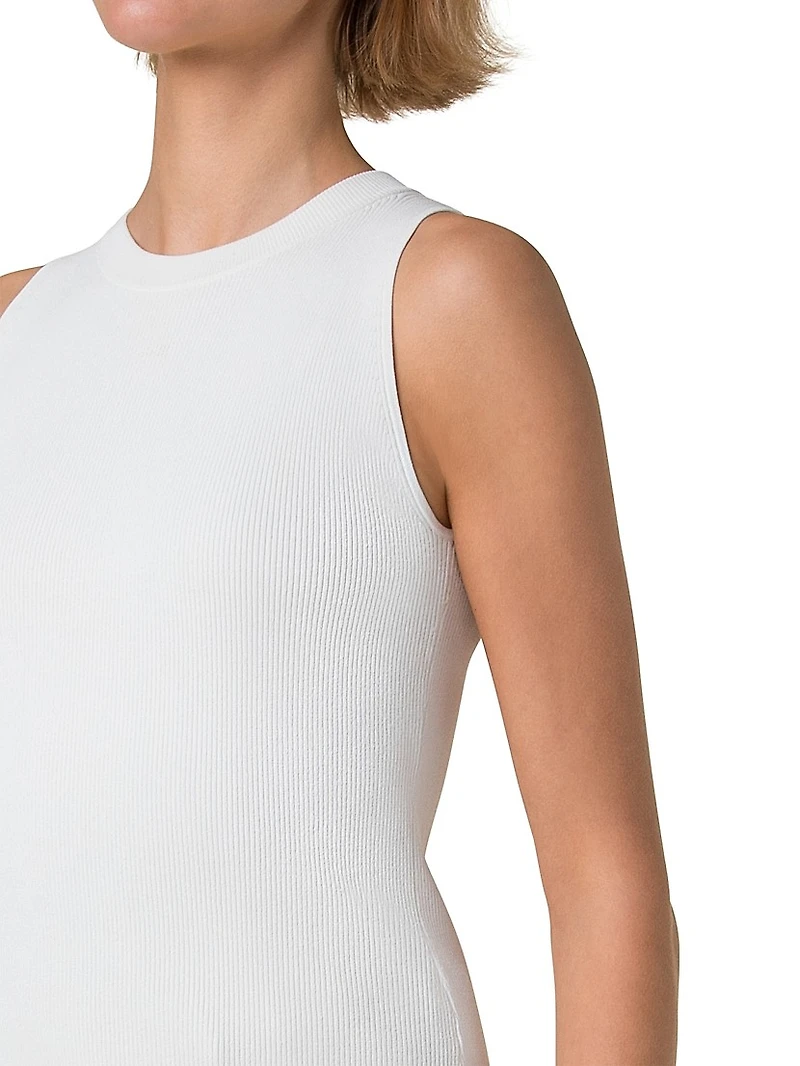 Rib-Knit Sleeveless Body-Con Knit Top