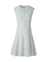 Tweed Organza Flared Minidress